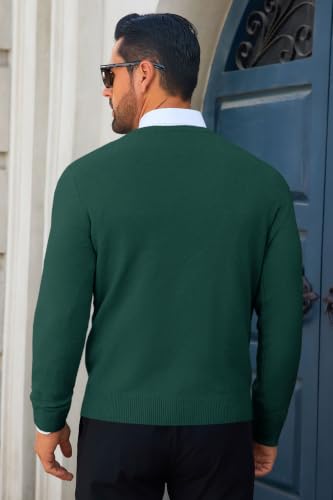 Image of Runcati Mens Crewneck Sweaters Casual Knit Lightweight Dress Sweater Long Sleeve Slim Fit Fall Winter Pullover