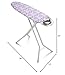 Bartnelli Compact Ironing Board 13x43 Iron Surface Patent Folding System with Adjustable Height, 4 Layered Cover and Pad, Hanger, Iron Mat (Black/Gray)