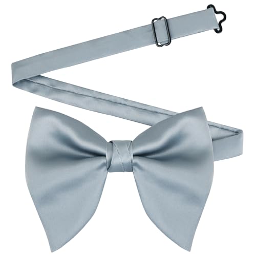 Image of Alizeal Velvet Pre-tied Adjustable Bow Tie for Men Oversize Formal Solid Tuxedo Bowtie