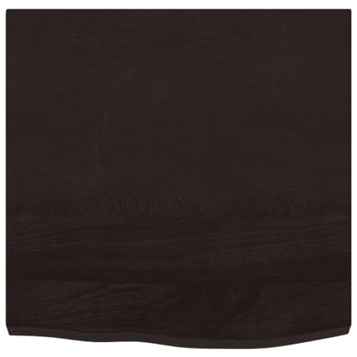 Étagère murale en chêne massif marron foncé 60x60cm meuble rangement bois