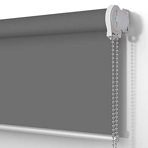 Blackout Window Blinds Roller Shades, Dark Grey Custom Window Shades Elegant Window Roller Shades, Energy Saving UV Protection Roller Window Blinds for Home, Windows, Doors, French Doors