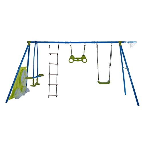 Sandora 40045 4er Kinder Schaukelgestell mit 6 Funktionen XNS009 | Schaukel mit Gestell | Kinderschaukel für Garten