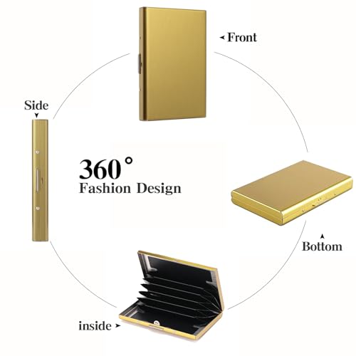 Image of Stainless Steel Credit Card Wallet RFID Blocking Metal Case Pocket Business Card Holder for Women and Men