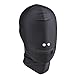 JIAHG Full Cover Maske SM-Maske Bondage Maske Mund öffnen Fetisch Maske Sex Maske Schwarz Kopfmaske Frauen Sexy Sturmhaube Maske Erwachsene Gesichtsmaske (Polyester, Schwarz mit Reißverschluss)