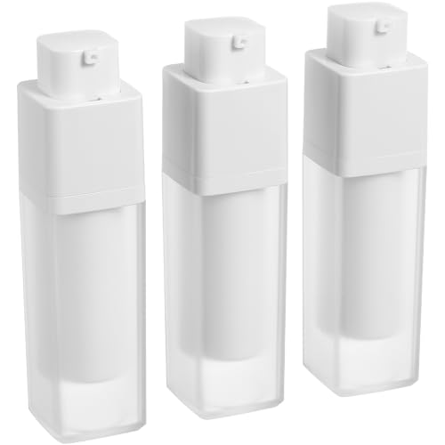 DOITOOL Botellas de Viaje de Loción 30 Ml, Botellas Cosméticas Cuadradas de Plástico Esmerilado, 3 Piezas, Portátiles y Recargables para Artículos de Tocador y Cuidado Personal