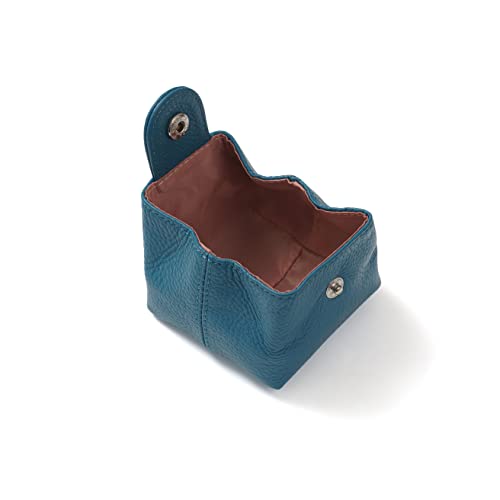 Image of Cockatoo Genuine Leather Coin Pouch Change Holder, Mini Snap Pocket Wallet for Men Women (Azure, Large)