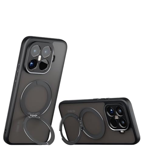 Image of Compatible with Xiaomi 17T Case Cover,Compatible with Xiaomi 17T 5G 2602DPT53G 2602DPT53I Built-in 360Rotating Magnetic Mount Matte Translucent Phone Protective Case Black
