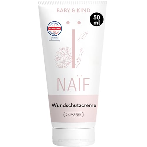 Naïf Crema de Pañal para Bebés y Niños – 0% perfume, ungüento de zinc, con ingredientes naturales, cuidado diario de la piel del bebé – 50ml