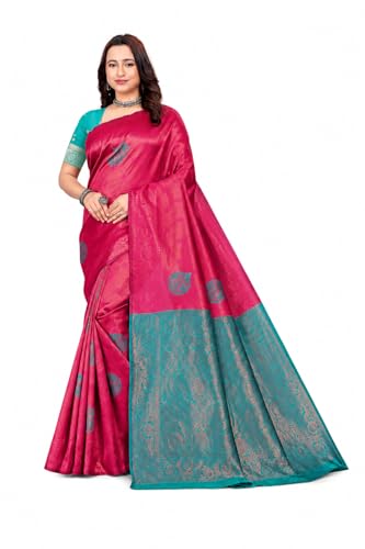 Fashion Women's Kanjivaram Style Soft Silk Banarasi Sarees With Blouse Piece For Women Pure Soft Silk Saree With Blouse Piece For Wedding product image 11