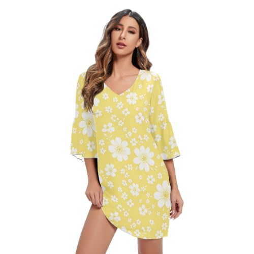 Robe trapèze en mousseline de soie fleurie pour vos cocktails et mariages d'été
