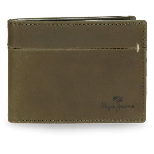 Pepe Jeans Staple Portafoglio Orizzontale Con Portafoglio Verde 11X8X1 Cm Pelle By Joumma Bags, Verde, Taglia Unica, Portafoglio Orizzontale Con Portafoglio