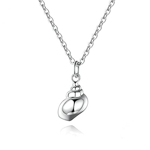 Collier en argent sterling pour femme au pendentif conque marine ciselé