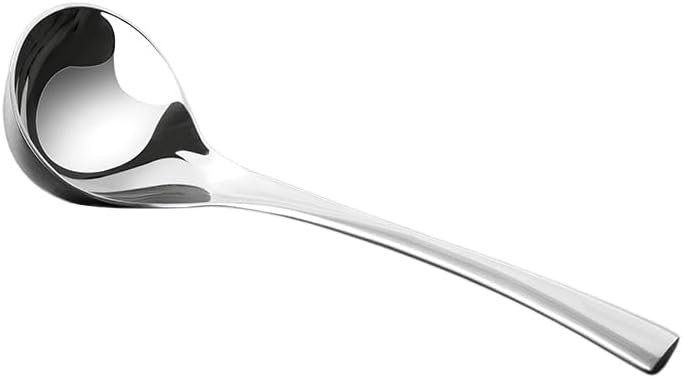 Small Ladle,Sauce,Gravy Soup Spoon 1 Pack Hollow handle SUS 304 Stainless Steel 8‘’ Ladle (Color:Silver).