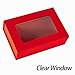 PLINJOY Red Gift Box for Presents with Ribbon 10.8x7.5x3.5 Inches Clear Gift Box with Window Magnetic Closure Gift Boxes with Lids