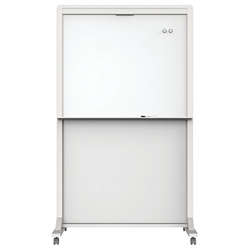 Quartet Dry Erase Easel, Magnetic, 40" x 68", Motion Dual-Track, Mobile, Aluminum Frame (ECM4068DT)
