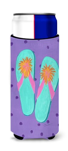 Flip Flops Purple Ultra Beverage Insulators for slim cans