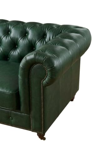 Image of Modern Classic Design Leatherette Luxury Chester Sofa Set with Button Tufted, Sofa for Living Room Home, Office, Bar, Hotle and Lobby, Living Room Set (Green, 2 Seater Sofa)