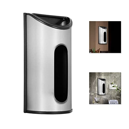Miniatura 3 de Whyzsjnclg Dispensador De Bolsas De Plástico, Soporte Para Ahorro De Bolsas De Comestibles Montado En La Pared De Acero Inoxidable, 31x17x9cm, Dispensador Portador