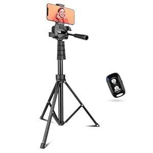 Aureday 67″ Phone Tripod&Camera Stand, Selfie Stick Tripod with Remote and Phone Holder, Perfect for Selfies/Video Recording/Vlogging/Live Streaming