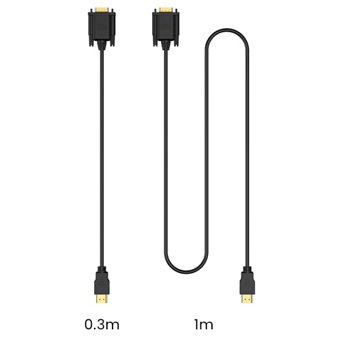 Image of Wanme HDMI to VGA Cable, 1080P@60Hz Uni-Directional HDMI Source to VGA Display Cable (Male to Male) Compatible for Computer, Desktop, Laptop, PC, Monitor, Projector, HDTV, Roku, Xbox, PS5 (3.3FT)