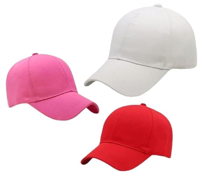Soft Cotton Adjustable Baseball Caps Pack of 3 | Unisex Free Size Caps for Men & Women | Lightweight Comfortable Caps (Black, Grey, Blue)-picture-31