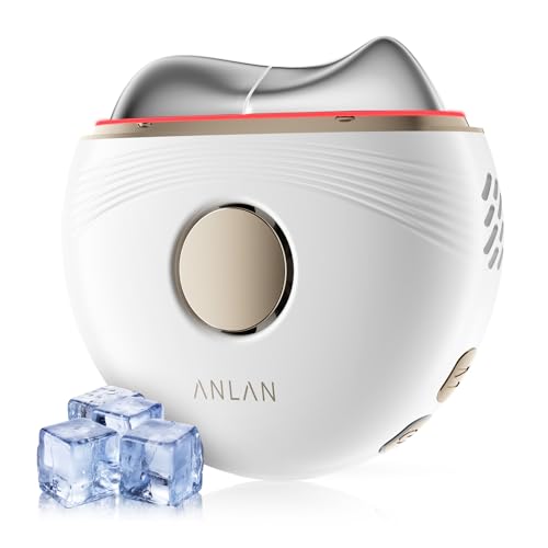 ANLAN Electric Gua Sha Face Massager with EMS Hot & Cold Therapy 3-Color LED Facial Sculptor for Face & Neck Depuffing Lymphatic Drainage & Skin Firming