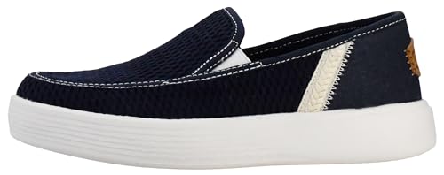 Image of Hey Dude Women's Sunapee Slip on Sneakers, Mesh Stripe Navy, 10