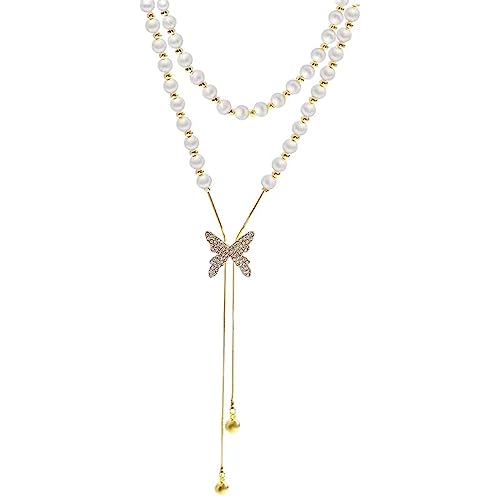 Collier long perles papillon pour sublimer votre robe de soirée femme