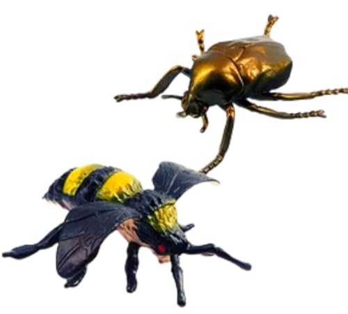 Image of Bestie Realistic Fake Insects - Educational Bee & Grasshopper Figures