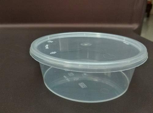 50 X 300ml Plastic Round Containers Tub Pots & Lids Clear Microwavable, Freezer Friendly Safe Food Takeaway