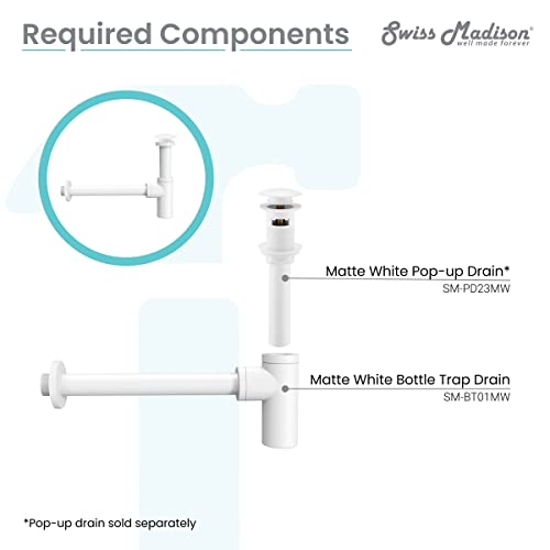 Swiss Madison Well Made Forever SM-BT01MW, Bottle Trap Drain, Matte White by Swiss Madison - Image 4
