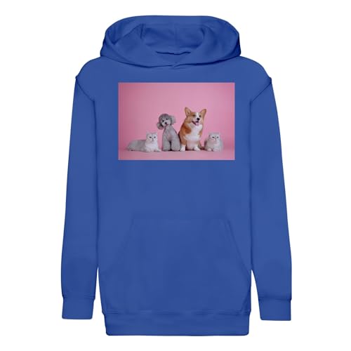 Sweat à capuche enfant premium au motif photo animaux domestiques