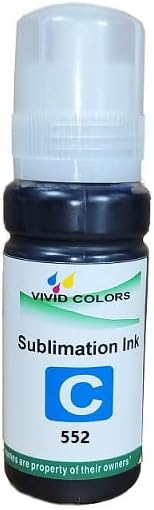 VC T552 552 Dye Sublimation Ink 100ml /per Bottle Refill Bottle for ET-8500 ET-8550 Printers Heat Press Transfer on DIY Mugs Plates T-Shirts (6 Pack) Super Tank Printer