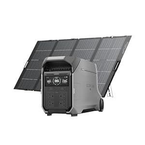 EF ECOFLOW DELTA Pro 3 Portable Power Station & 400W Solar Panel, 4096Wh LFP Battery, Expandable to 12kWh, 230V 4000W AC Output, Solar Generator for Home Use, Camping Accessories, Power Outages, RVs