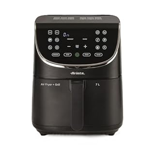 Ariete Airy Fryer 7L 4627, Friggitrice ad Aria 7L, Timer da 60 Minuti, LCD e Touchscreen con 12 Modalità di Cottura, Funzione Max Crisp, Temperatura Massima 200° C, Capacità 2Kg, 1700W, Nero