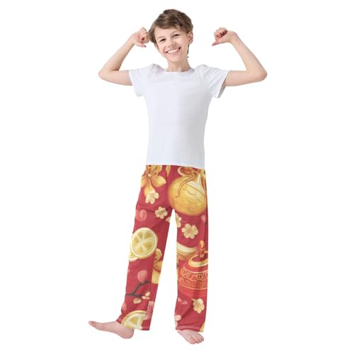 ZZXXB Good Lucky Flowers Boys Long Pants Soft Trousers Elastic Waist Kids Lounge Bottoms with Pockets S-XL3