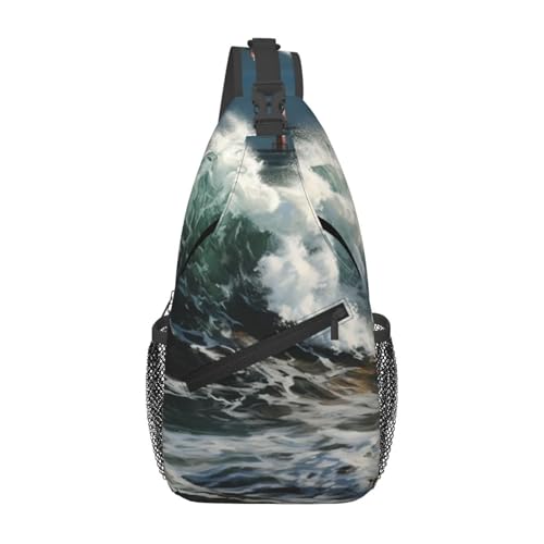 Bolso cruzado deportivo The Sea Waves negro para adulto