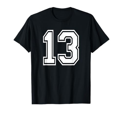 Number 13 Numbered Uniform Sports Jersey Team 13th Birthday T-Shirt