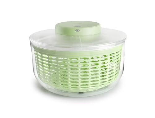 IBILI - Centrifugadora Eléctrica Spin 6 Lt, Centrifugador eléctrico de ensalada y verduras, recargable por USB, secado rápido