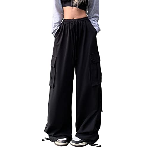 Linsennia Parachute Pants Y2k Cargohose Damen Baggy Hose Mädchen Weite...