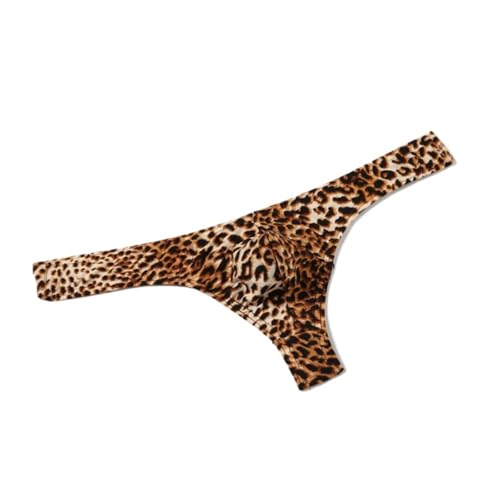 Men's Leopard Print G-String Thong Sexy and Comfortable Low Waist Soft Underwear