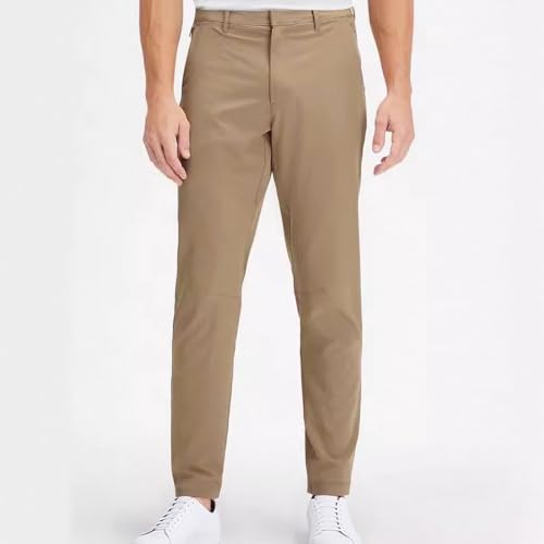 Mens Work Pants Lightweight Casual Style Invisible Button Pocket Design Straight Leg Business Long Trousers2