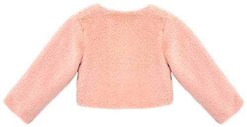 Image of Lilax Girls Cozy Faux Fur Long Sleeve Crew Neck Dress Coat