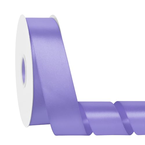 Simplegoal Double Face Light Purple Satin Ribbon 1-1/2 Inch X 100 Yards Polyester Light Purple Ribbons for Gift Wrapping Crafts Flower Bouquet Sewing Arts Wedding Party Decoration