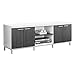 Monarch Specialties White/Grey Hollow-Core TV Console, 60-Inch