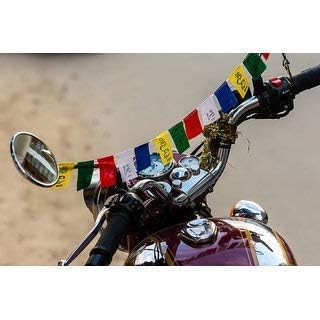 Image of PDY FASHION Tibetan Prayer flag for bike. Peace Mantra Leh Ladakh Flag For Car | Home Decoration Prayer Tibetan flag | Om Mani Padme Hum | Multicolour (Pack of 1) no.1