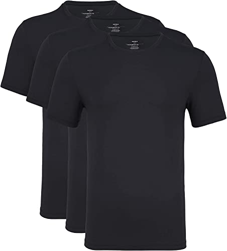 NACHILA Undershirts for Men- Viscose Made from Bamboo, 3 Pack Short Sleeve Tees Soft T-Shirts Comfy Loungewear Top
