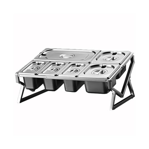 Aserzenith 19.5X14.6x9.6in Spice Rack Organizer With Retractable Cover, Stainless Steel 6 Compartment Storage For Kitchen Countertop,