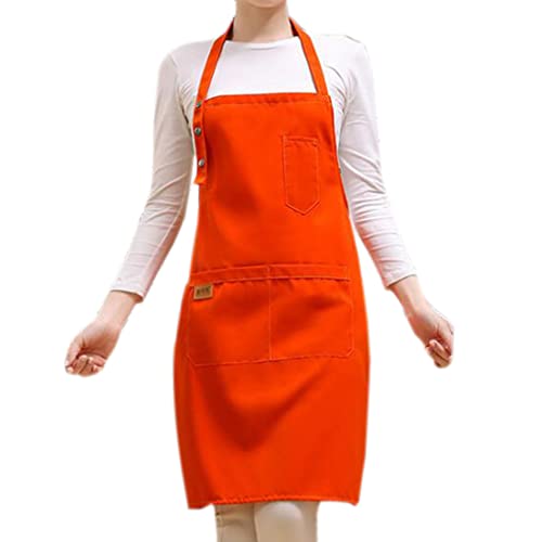 Nunubee Kreative Polyester-Baumwolle-Leinwand-wasserdichte Küchenrestaurant-Arbeitsschürze orange 70 * 75 1pc Cover