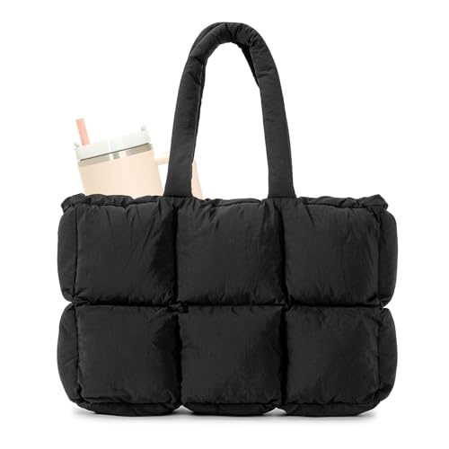 Herald Puffer Tote Bag for Women, Large Quilted Puffy Handbag